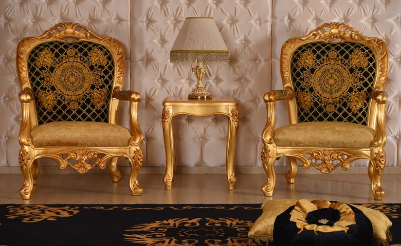 Handmade Accent Chair- Gold Finish view 4