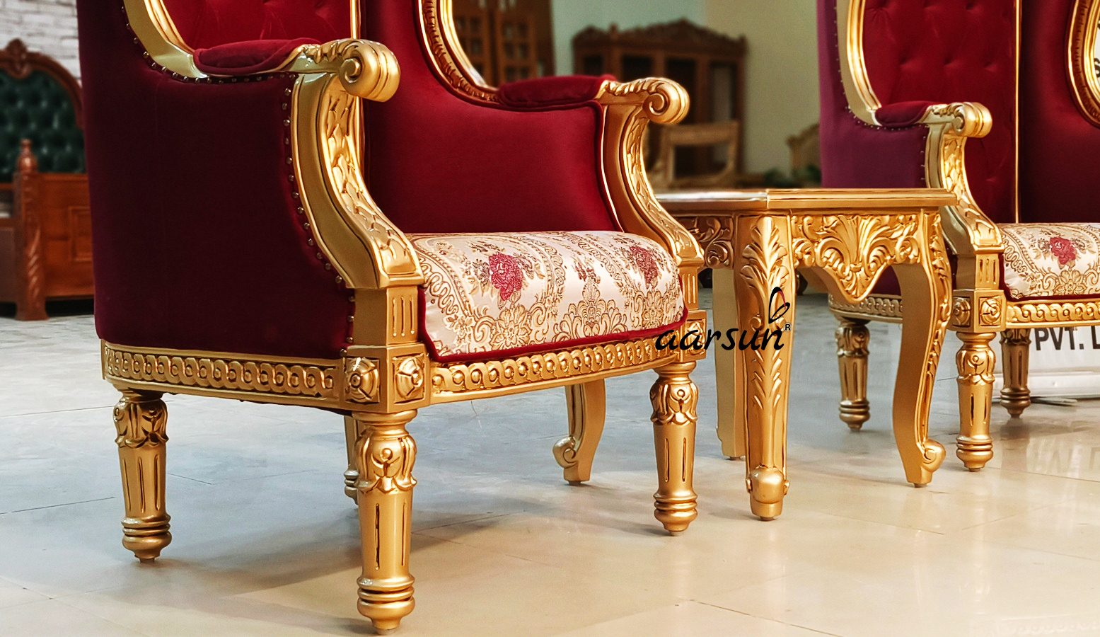 High Back Chairs in Teak Wood view 6
