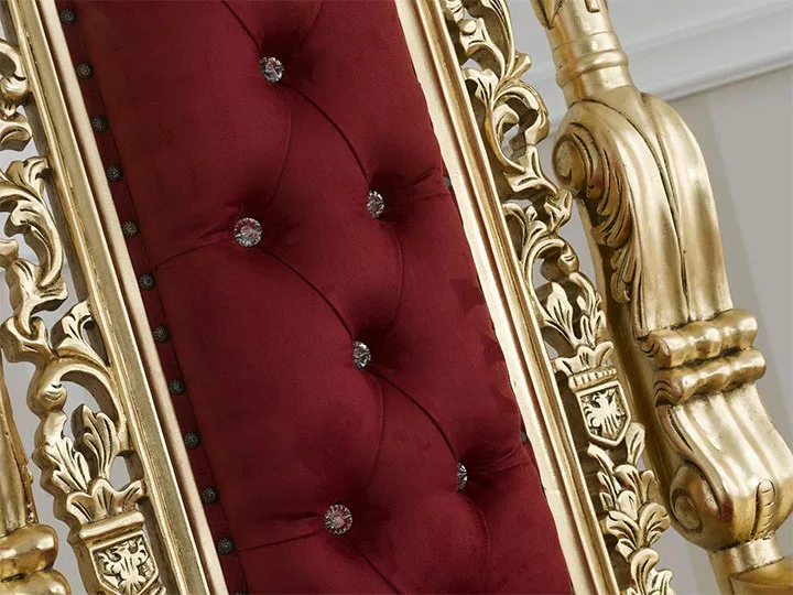 King Throne Chair with Golden Polish view 7