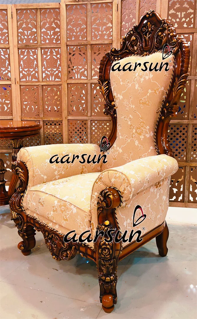 Latest High Back Accent chair with Side Table view 4