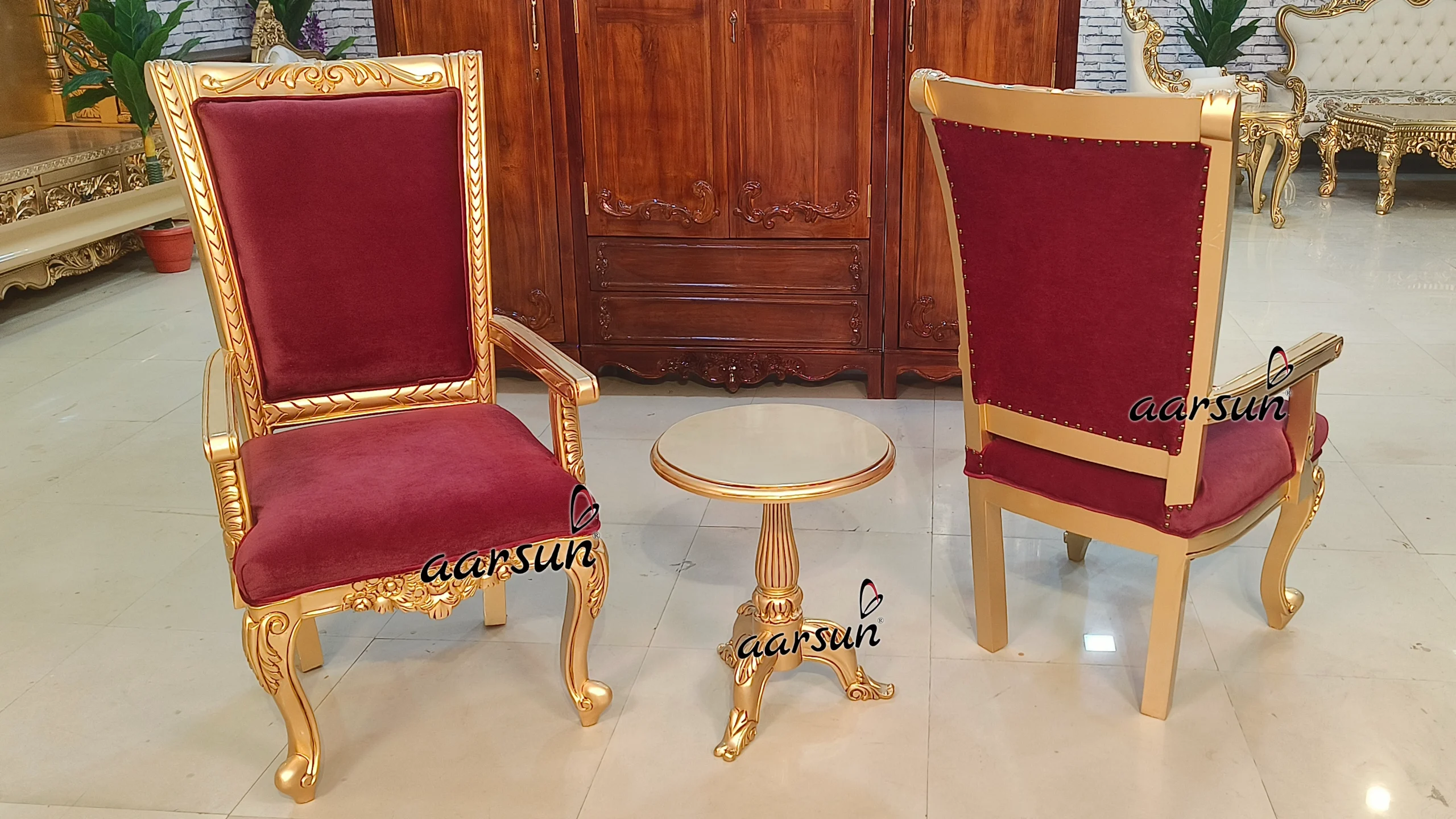 Premium Chair Set in Royal Red view 8