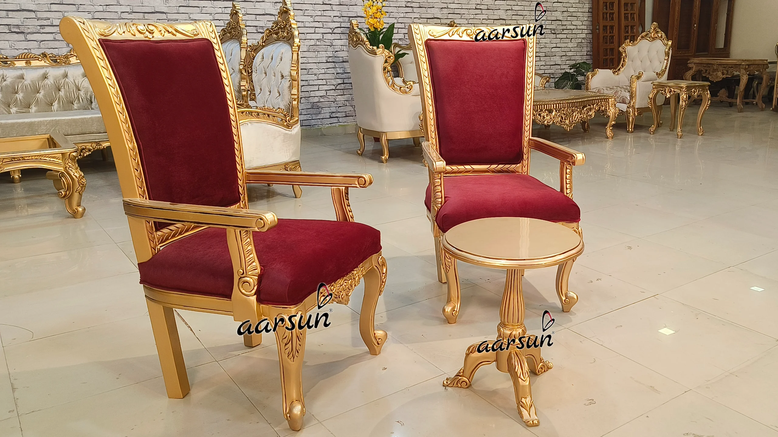 Premium Chair Set in Royal Red view 9