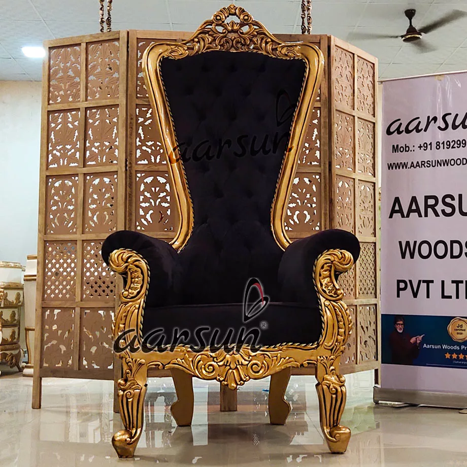 Royal Throne Chair in Teak Wood view 4