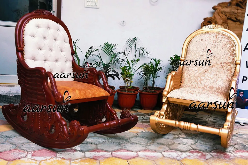 Traditional Teak Rocking Chair view 4