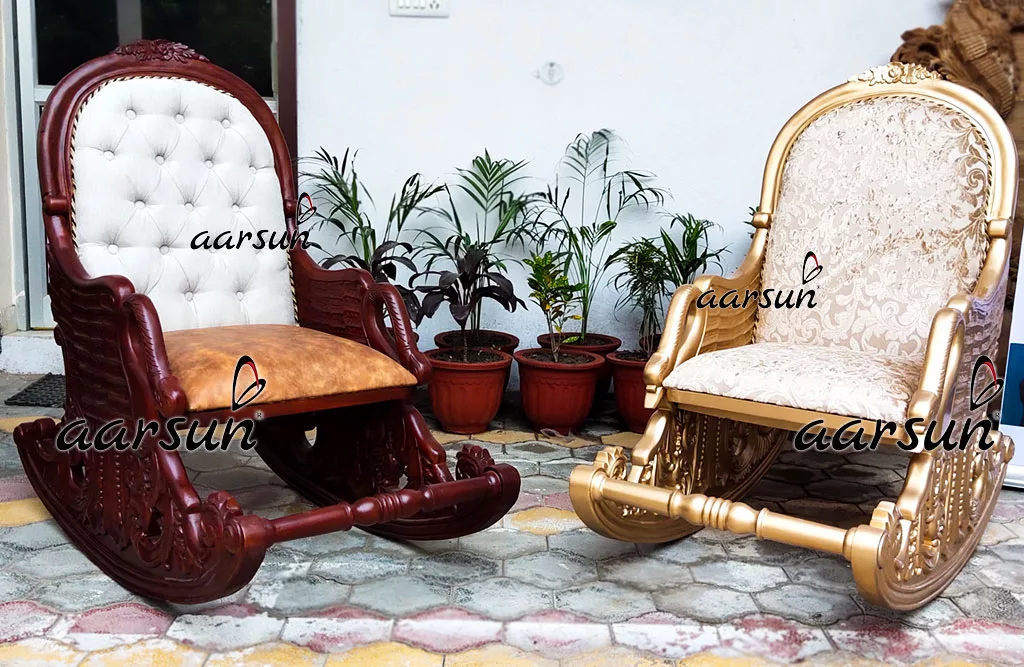 Traditional Teak Rocking Chair view 5