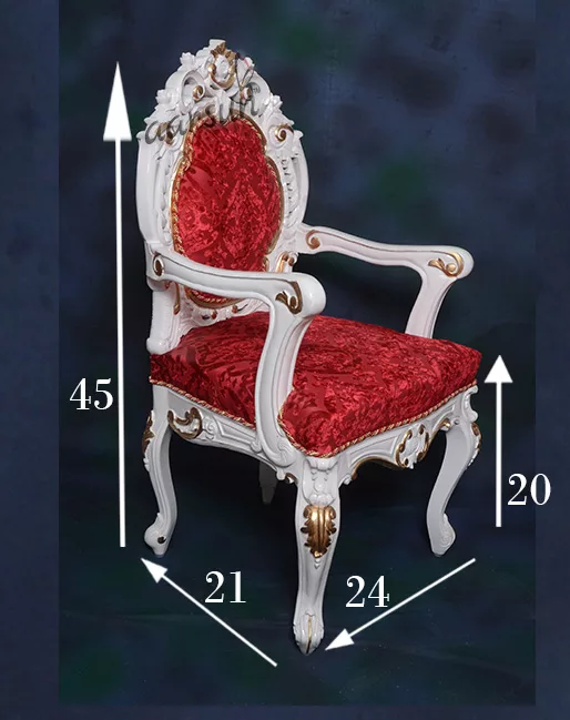 White Finish Master Chair with golden Highlights view 6