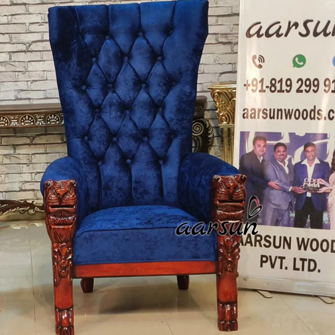 Wooden Boss Chair with King Wing High Back view 4