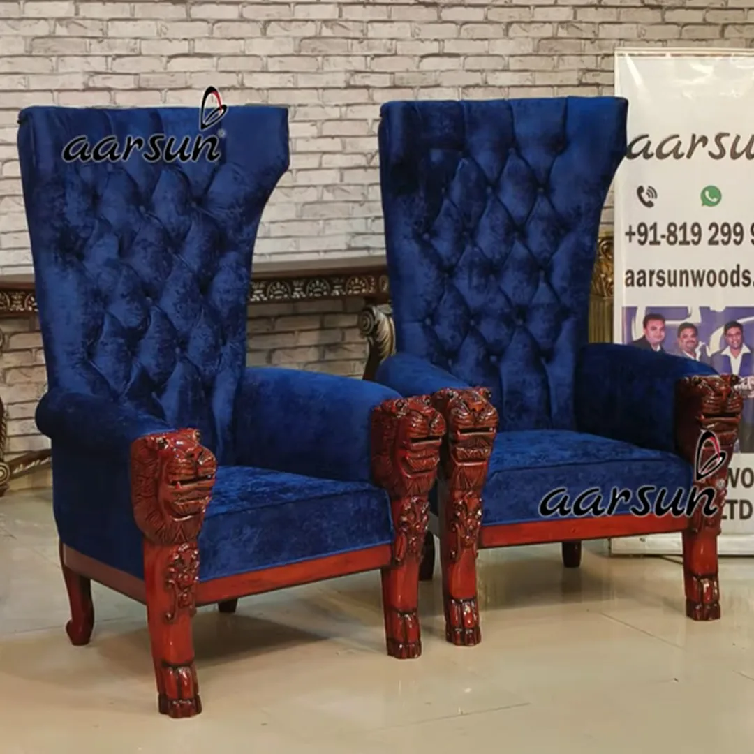 Wooden Boss Chair with King Wing High Back view 5