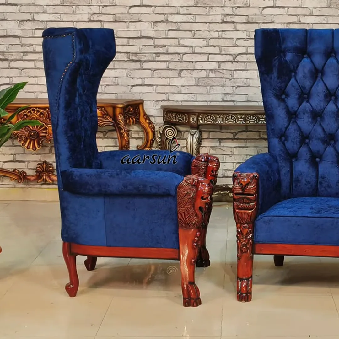 Wooden Boss Chair with King Wing High Back view 7